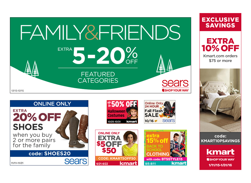 Affiliate ads produced for multiple verticals of Sears Holdings. 